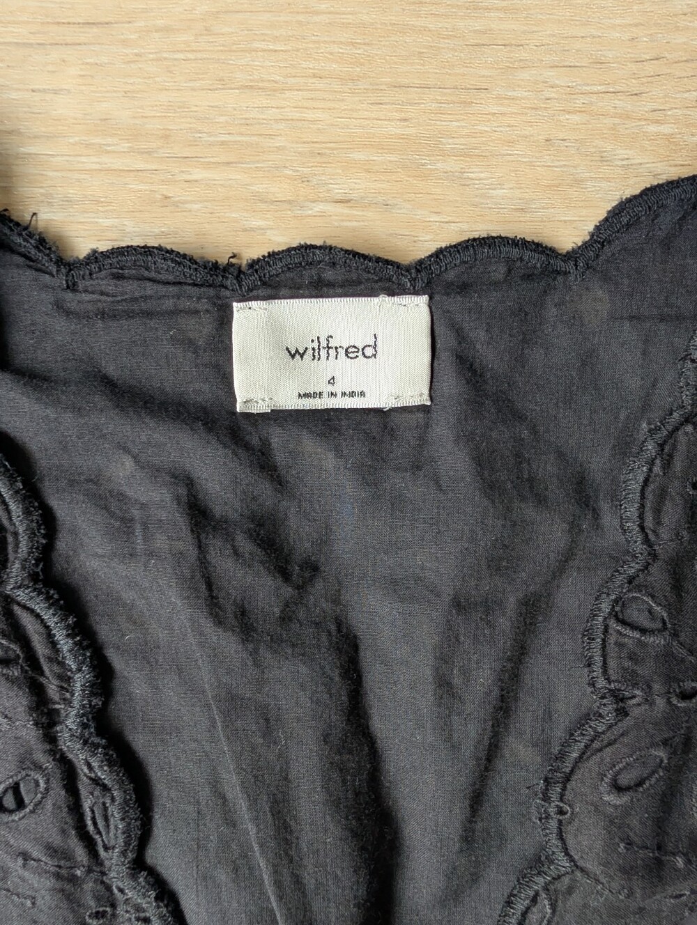 Wilfred Black Eyelet Midi Dress - Picture 2 of 5